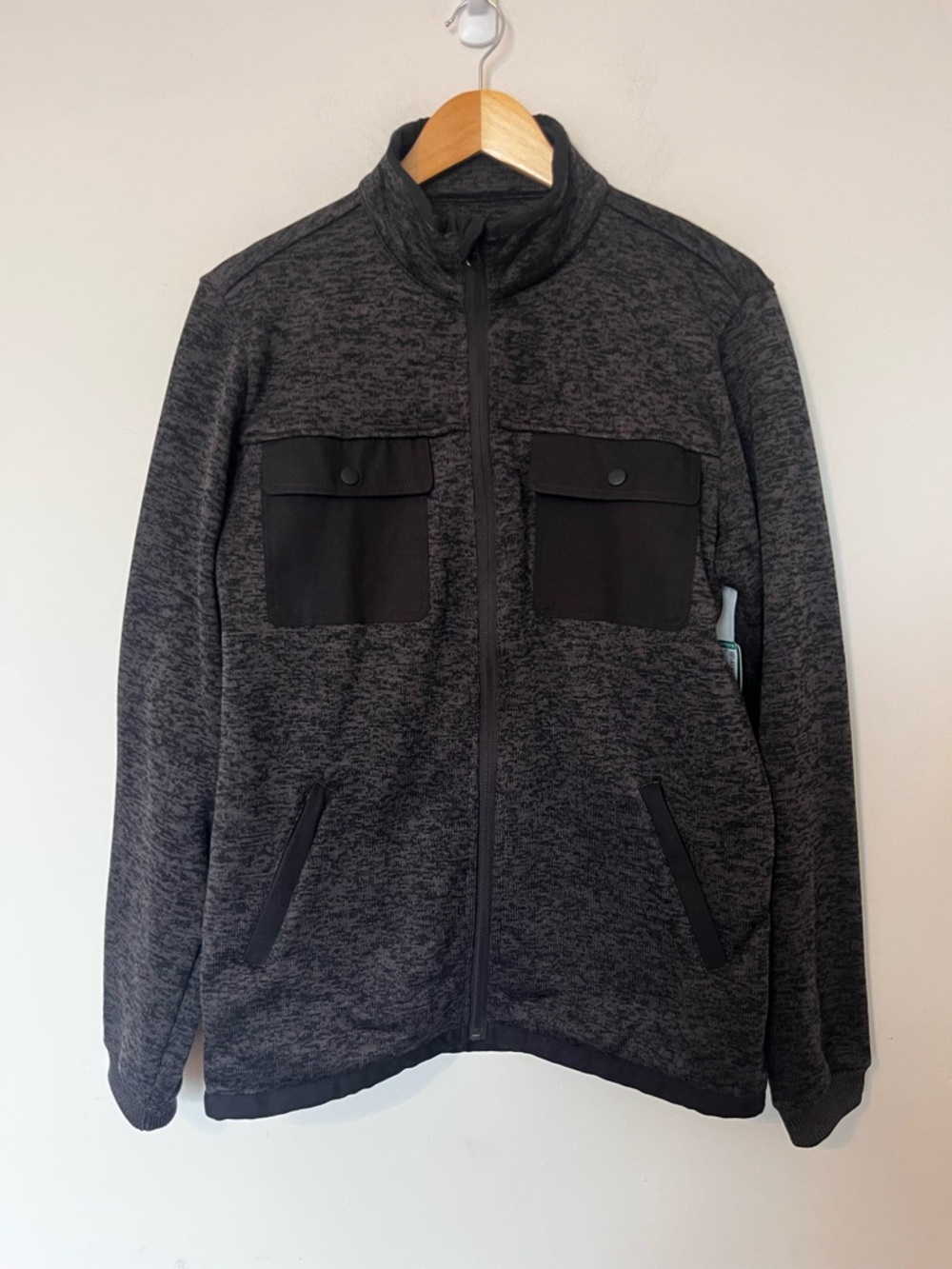 NWT Zip Fleece Jacket Mens Small Grey Black Utility Le 31 Simons - Picture 3 of 13
